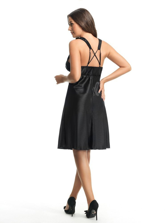 K597 Bluză Montana din satin de la Gorsenia - negru