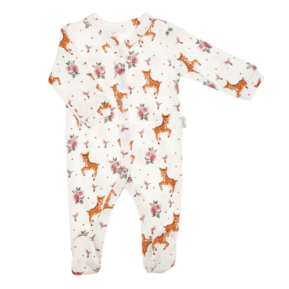 216031 Salopă pentru bebeluși Lala Nicol – bumbac, model cu căprioare și trandafiri