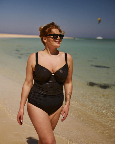 Kostium jednoczęściowy Rosalia Big Lupoline negru modelator pentru bust mare