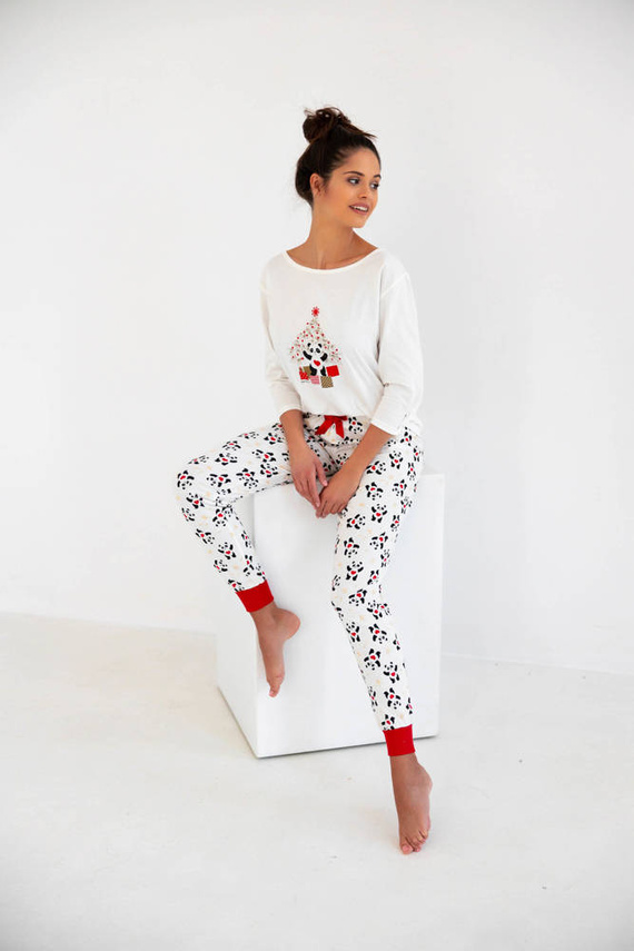 Pijamale pentru femei Panda 3/4 Sensis -ecru