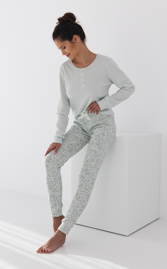 Pijama pentru femei Sensis Interlock Olive - mentă