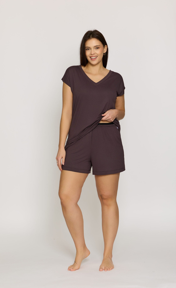 Pantaloni scurți pijama Mefemi Mila PDI1 vâscoză confort brown