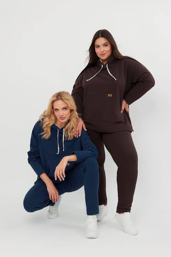 Lagos Hanorac cu glugă pentru femei Italian Fashion - maro