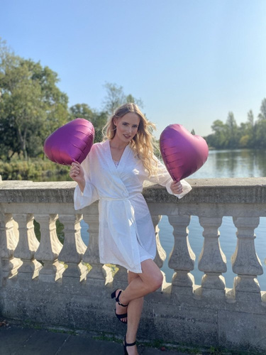 411 Jeanne Rochie de toaletă scurtă Forex pentru femei - ecru