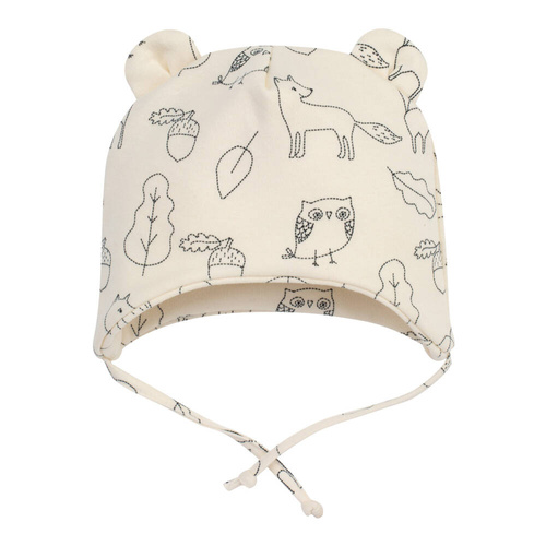 Pălărie secretă Pinocchio pentru bebeluș legat - vulpe ecru
