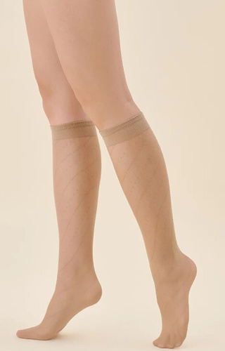 574 Mira Șosete până la genunchi 20 den Gabriella - bej