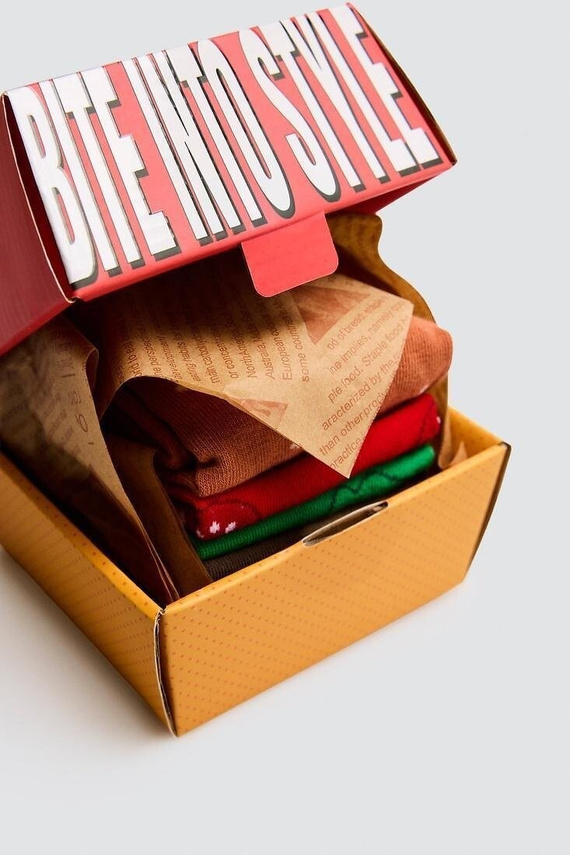Ysabel Mora 17501 Șosete Unisex Burger 3 Perechi Bumbac Cadou