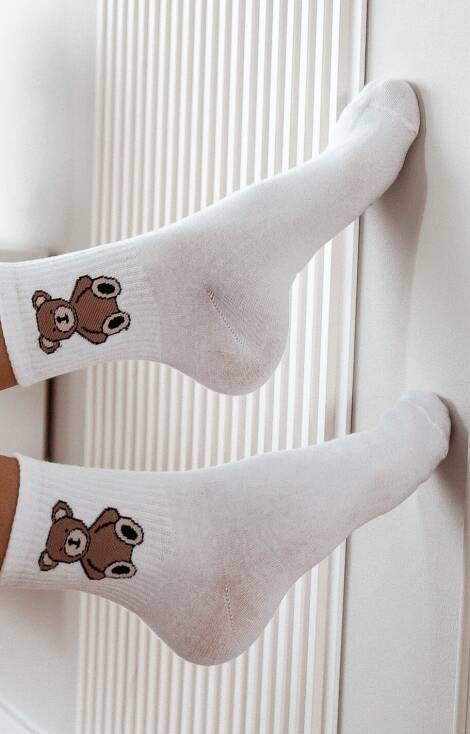 0200-008 Ciorapi dama Teddy Bear Milena - alb