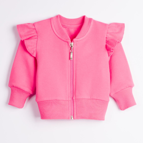 Nicol Tosia 225273 Bluza bomber rozowa pentru fete cu volănașe