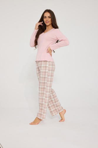 Cornette Colette 659/503 Pijamale damă din modal și bumbac 3/4 cu flori