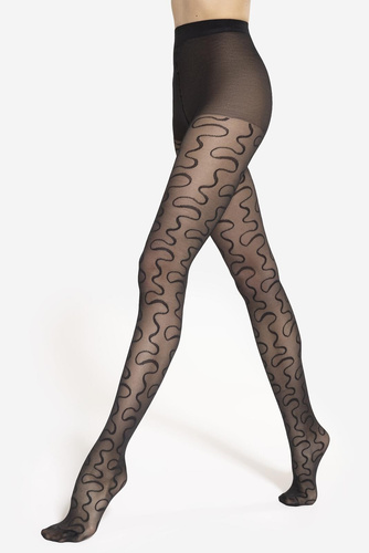 Colanti Gatta Modern 09 – 40 den, linii ondulate, mat