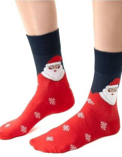 ART.136 Ciorapi de Craciun dama Steven - 116 rosii