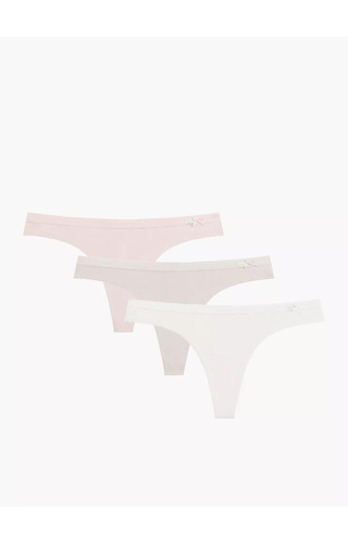 Stringi damă Atlantic 3CLP-017 bumbac set 3 buc talie joasă confort