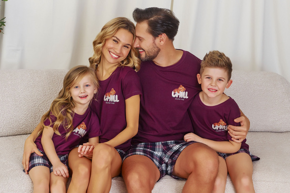 7202 "Chill" Pijamale pentru copii unisex Doctor Nap - visiniu