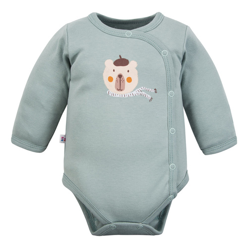 Body bebe Beary Cool Eevi - bumbac, maneci lungi, plic, imprimeu ursuleti