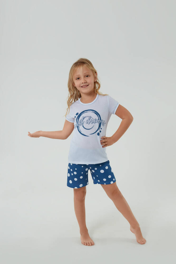 Raba Pijama pentru fete Italian Fashion - imprimeu alb/albastru