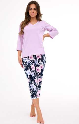 389/463 Natalie 2 Cornette pijamale dama - bumbac, model floral