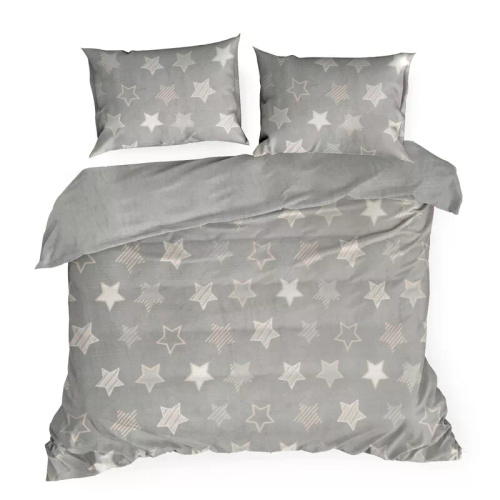 Lenjerie de pat din catifea Flano 4 stele Eurofirany gri