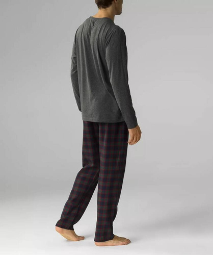 NMP-375 Pijamale pentru bărbați cu mâneci lungi, roșu gri-atlantic