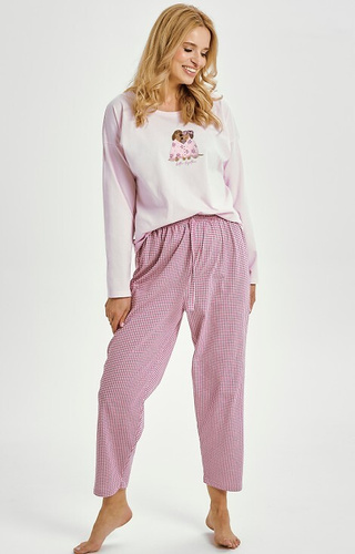 3434 Pijamale dama Elisa Taro – 100% bumbac, maneci lungi, imprimeu caine