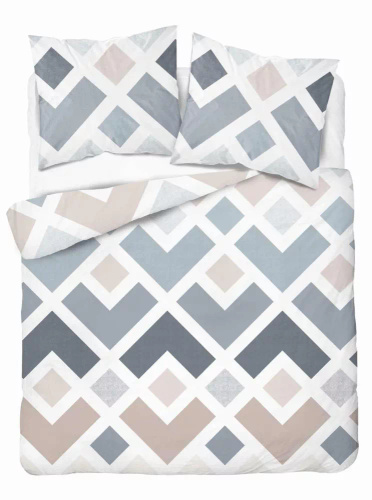 5026 A Lenjerie de pat microfibră cu geometrie Detexpol albastră