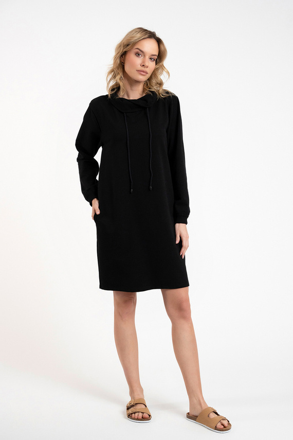 Malmo tunică cu mânecă lungă pentru femei Italian Fashion - negru