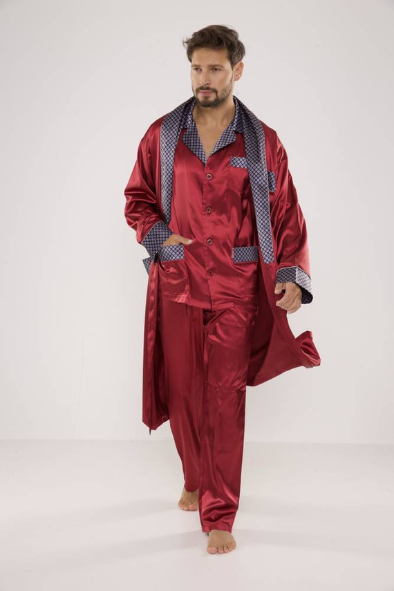 939 Pijama bărbătească Satin Maroon
