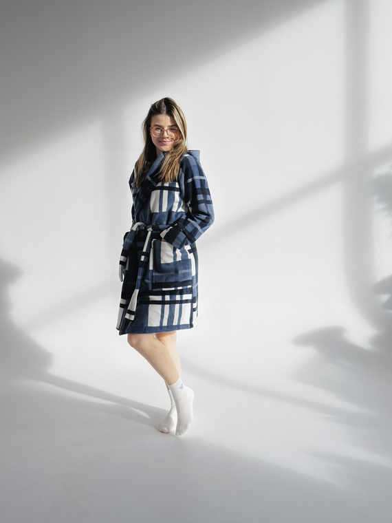 031 De Lafense pătură halat de baie - cald fleece femei halat de baie Super Cozy, albastru