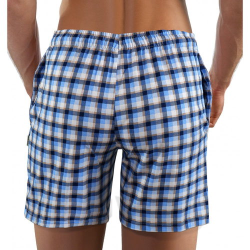 Pantaloni scurti de pijama Milo 2 Sesto Senso, carouri 15, albastru