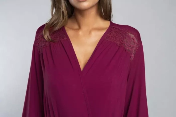 Halat Samaria Italian Fashion cu mânecă 3/4 - vin