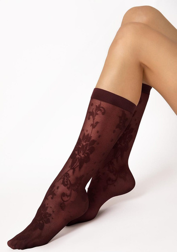 Fiore G1204 Shari Șosete damă 20 DEN cu model floral Oxblood