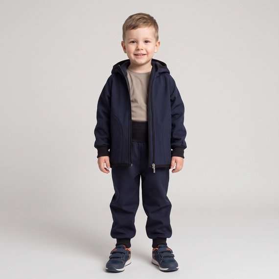 Nicol Pantaloni softshell copii 229054 polar talie înaltă cu manșete - bleumarin