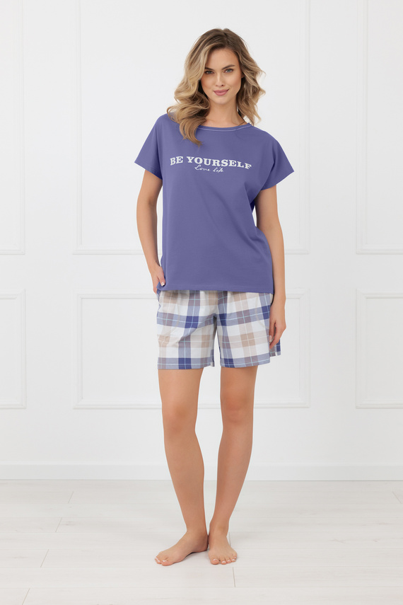 Pijama damă Rima Italian Fashion 100% bumbac mânecă scurtă șort