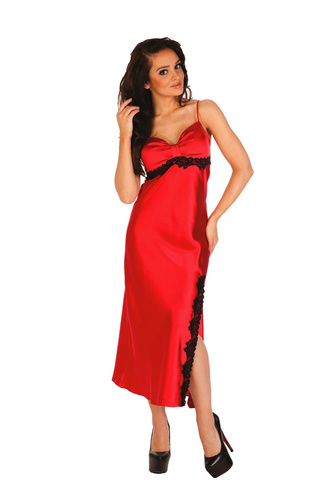 926 Kleoree Cămașă de noapte lungă De Lafense - roșu
