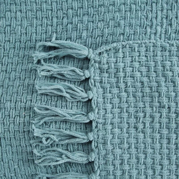 Suzi Cuvertură de pat țesută cu franjuri, eurodrape, mentă