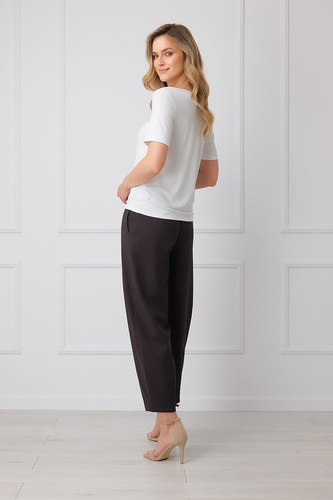 Bluză damă Italian Fashion Liza 93% bambus mânecă scurtă elastică - ecru