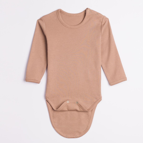 227098 Nicol BENEK Body pentru bebeluși maro mânecă lungă bumbac capse