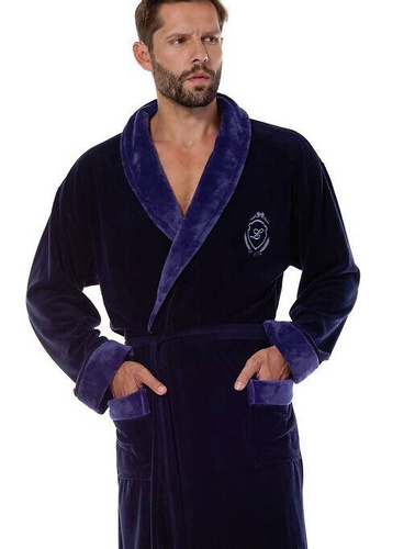 2458 Halat de baie pentru bărbați Diego L&L - bleumarin