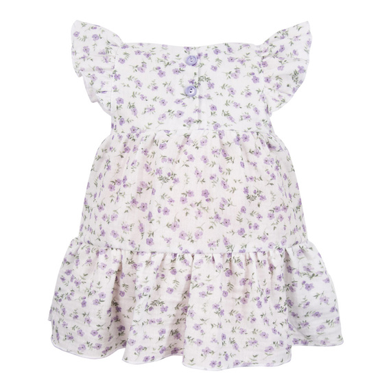 Rochie de muselina Eevi Meadow – maneca scurta, flori mici, usoara