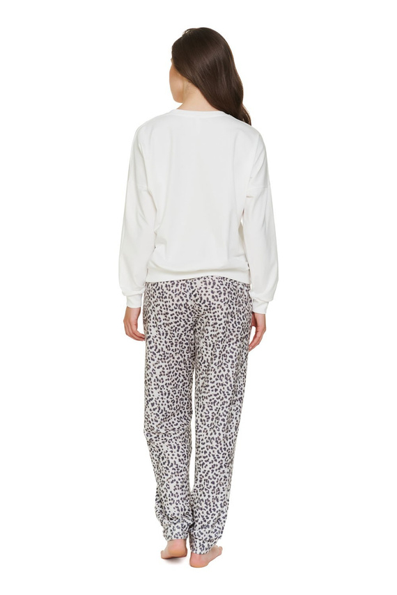 Doctor Nap 7532 Cream Leo Pijamale damă din tricot lungă leo