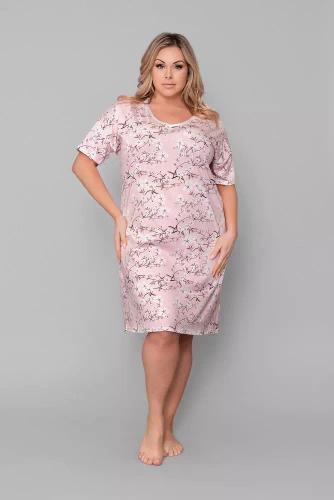 Alwa cămașă de noapte cu mânecă scurtă Italian Fashion - imprimeu roz