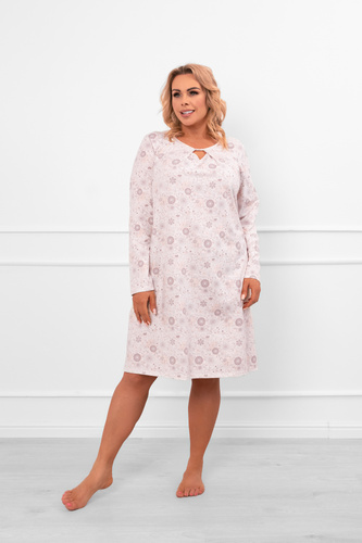 Cămașă de noapte pentru femei Satui - bumbac, mânecă lungă, model floral Italian Fashion