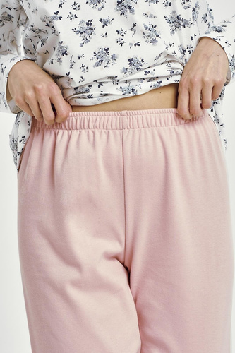 Pijamale dama Martina 3451 Taro, alba, 100% bumbac clasic