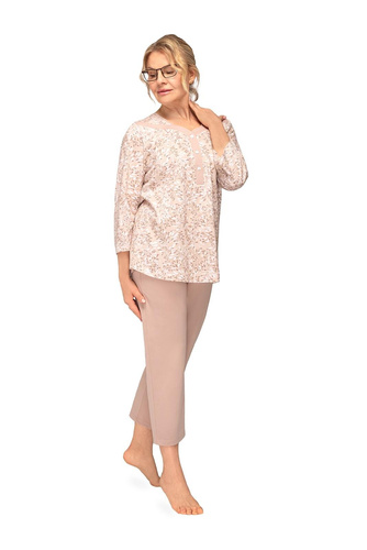 Pijama Lucyna II 271 Martel bumbac frunze mânecă 3/4 7/8