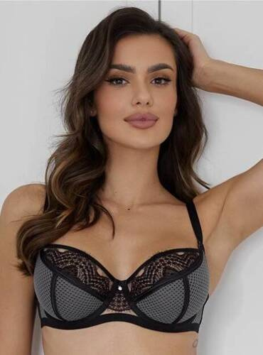 19176 Palermo sutien moale Milanano, negru și grafit