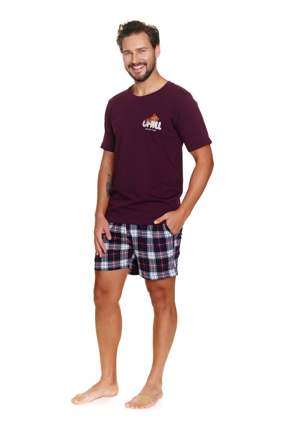 7201 Pijama bărbătească „Chill” Doctor Nap - visiniu