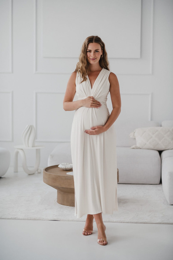 Loop maxi rochie de maternitate si alaptare Milk&Love cream