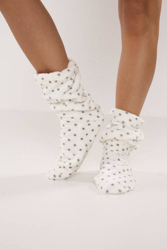 553/554 Wellsoft Smooth șosete de somn De Lafense - ecru puncte mici