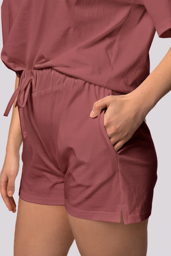 Pijamale de damă Mona cu mânecă scurtă Bliss, cireș