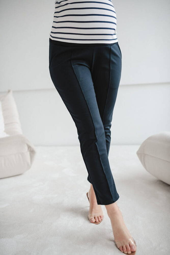 Pantaloni de maternitate GraceFit Mama clasici Milk&Love bleumarin